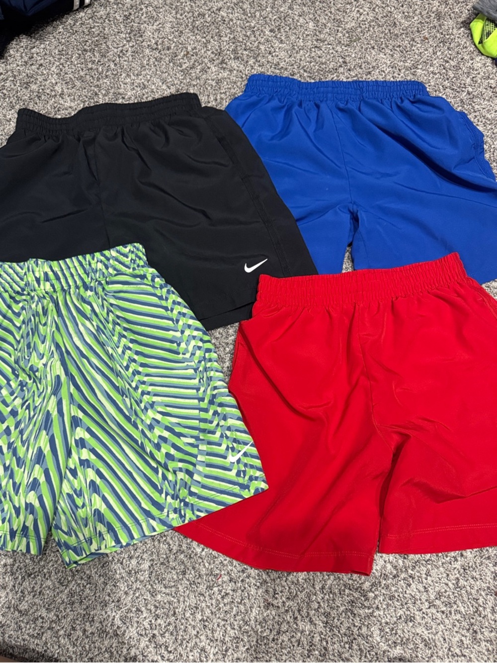 Nike Kids WOVEN Shorts Set - Black, Royal Blue, Bright Red, Lime/Blue Stripe
